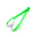 Portable bright green and white eyeglass lens cleaning brush with microfiber pads - OPP Bag / Green