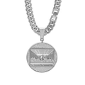 Detail van hiphop cubaanse ketting met zilveren Laatste Avondmaal hanger en strass - Hanger + 50cm Cubaanse Ketting / Zilver