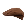 Vintage dark brown newsboy cap for men and women featuring premium cotton fabric - Thin Caramel