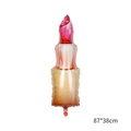 Lipstick shaped pink and gold foil balloon for Valentine decoration, size 87x38cm - Medium Lipstick