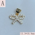 Detailed view of butterfly pendant with gold plating and white cubic zirconia stones - Bowknot - Clear Zircon / 13.3*10.9mm