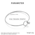 Brazalete minimalista de acero inoxidable plateado con diámetro de 62x2 mm - Color Acero
