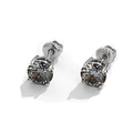 S925 sterling silver four-claw stud earring featuring a dark gray round moissanite - 3MM (0.1ct) / Gray