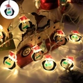 Festive Christmas penguin LED string lights with warm white glow for holiday decor - Fat Snowman / Battery Powered: 1.5m 10LED [Steady On]