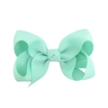 Mint green double-layered grosgrain ribbon hair bow clip on a clean white background - Mint Green