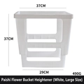 White height extension for large acrylic flower buckets, 37cm height floral display stand - Auction House Flower Bucket With Heightened Section (large White); Flower Growing Bucket