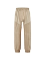Pantalón jogger caqui para hombre estilo lino con diseño patchwork y cordón ajustable - S / Caqui