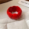Bracciale a maglie in resina rossa con finitura lucida a trama marmorizzata - Rosso Marmorizzato