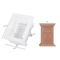 Silicone mold for Roman castle door candle making with finished brown embossed candle - NO.1 Castle