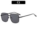 Gafas de sol de piloto negras con montura metálica de doble puente y lentes grises - Montura Negra Lente Gris
