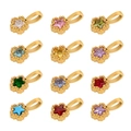 Golden star-shaped zircon pendants in 12 birthstone colors with beaded edge details - 12-Color Set