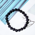 8mm deep blue sandstone beaded bracelet with sparkling finish on a white background - Blue Sandstone