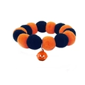 Halloween pet collar with orange and black pom-poms and pumpkin bell charm - Pumpkin Bell V2 / S(30cm)