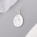 Ciondolo tulipano ovale in argento sterling S925 con finitura vintage in argento Thai - Tulipa Nero Ossidato (P2308B) / 5mm x 17mm