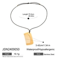 Golden stainless steel comb pendant necklace with adjustable black cord and length guide - Gold Comb Pendant (JDN2409050)