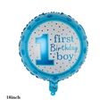 Blue 18-inch round foil balloon for baby boy first birthday party decoration - 18 Inch 1st Birthday Boy Blue