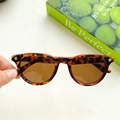 Retro cat-eye sunglasses with tortoiseshell frame and silver heart stud details - Tortoise Tea