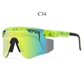 Neon green splattered frame cycling sunglasses with yellow-green gradient mirror lens - Yellow Green Mirrored Lens - Black Splatter Neon Green Frame (C34)