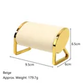 Beige velvet watch and bracelet display stand with golden metal frame for jewelry storage - Beige