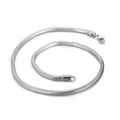 Sleek silver snake bone chain necklace in polished titanium steel with lobster clasp closure - 4mm-50cm (KN203789-Z) / Steel