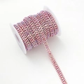 Roll of pink rhinestone trim with three rows of crystals on a white plastic spool - 1 Yard/Pack / Light Pink AB