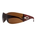 Y2K randloze sportzonnebril met eendelige glazen en strass metalen montuur - Thee Frame Thee Lenzen