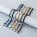 Dettaglio di bracciali a catena in acciaio inossidabile in sei diverse finiture metalliche - 22cm / Colore Acciaio (6mm)