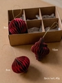 Set of 3 red paper honeycomb ornaments with gold edges for Christmas holiday decoration - Red Special Shapes 3Pcs Set