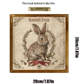 Close-up of vintage Easter rabbit wooden frame featuring a sawtooth metal wall hook - Wooden Easter Frame Hanging Decor Rabbit Trap