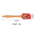 Silicone Christmas spatula with wooden handle, 25cm length, Merry Christmas tree pattern - Red Christmas Tree Style