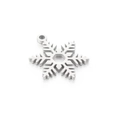 Pendente a fiocco di neve in acciaio inossidabile lucido con asola su sfondo bianco - Stile Argento (KLJ8363-Z)