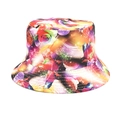 Detailed view of bucket hat with rose floral digital print and reinforced stitched brim - M (56-58cm) / Rose Floral Galaxy (2#)