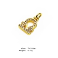 Gold Libra zodiac pendant with micro-inset zircons for DIY jewelry making - 7 (Libra)