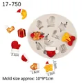 Kerst siliconen mal met sokken, bellen en sterren voor fondant- en klei-doe-het-zelf-projecten - 1# Kerstthema / Grijs