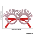 Pink glitter Happy Birthday party glasses frame for kids with red temples and dimensions - Pink Birthday Letter Star Style