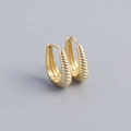 Minimalistische S925 sterling zilveren oorringen met een gedraaid touwontwerp in goud - 925 zilver / Goud
