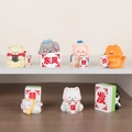 Collectible panda and animal resin figurines holding Mahjong tiles for desktop decor - Mahjong Panda-Whole Set