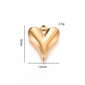 Poliertes goldfarbenes 3D Herzanhänger aus Edelstahl für DIY-Schmuck, 16mm x 12mm - 16mm*12mm / Herz-1 Gold