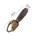 Halloween toy power chain saw with 40cm vintage bronze finish and red serrated details - Antique Chainsaw