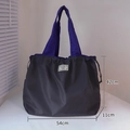 Foldable grey and blue nylon tote bag with drawstring closure and 54cm width dimension - XL Grey
