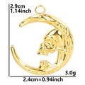 Especificaciones de tamaño para el colgante calavera luna en acero inoxidable dorado - Colgante Color Oro