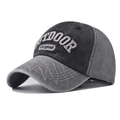 Berretto da baseball in cotone lavato vintage con ricamo outdoor e design bicolore - Regolabile / Nero