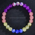 Handmade healing crystal bracelet featuring colorful round beads and a lotus flower charm - Multicolor Natural Stone Lotus (Anxiety & Stress-7)