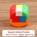 Colorful cube Lu Ban lock puzzle toy with interlocking plastic pieces for kids - Square