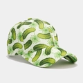 Casquette de baseball blanche créative avec motif concombre et fleurs pour un style d'été décontracté - Réglable / Motif de Concombre
