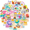 50-piece colorful Happy Birthday sticker set with cake and balloon designs - Birthday Cake (50PCS)