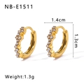 18K gold plated hoop earrings set with zircon stones measuring 1.4cm by 1.3cm - Dense Pave Hoop (NB-E1511)