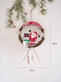 Weihnachtskranz aus Rattan mit Weihnachtsmann, Schneemann und Merry Christmas Banner - Weihnachtsmann und Schneemann mit schwarzem Hut