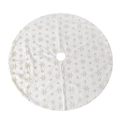 Jupe de sapin de Noël blanche en peluche avec flocons dorés pour décoration de fête - Petit Paillette Dorée / Blanc