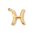 Polished 18K gold-plated stainless steel letter H pendant with smooth metallic finish - Letter H